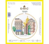 DMC - Kit Point de croix Paris | Kit complet : Toile, Tambour, Fils à broder, aiguille et insctructions complètes | Niveau intermédiaire