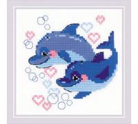 Kit point de croix Riolis "Mare d'amour", compté, DIY, 15x15cm