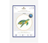 DMC - Kit point de croix Tortue tranquille | Kit complet : Toile, Fil à broder, aiguille et insctructions | Niveau intermédiaire