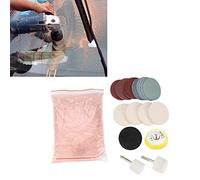 Kit polissage verre, kit enlèvement éraflures disque polissage laine et abrasif pour vitre pare-brise voiture for réparation pare-brise entretien vitrage