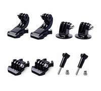 Kit polyvalent : 2 bases de boucle, 2 crochets en J, 2 adaptateurs de trépied, 2 vis moletées pour GoPro Hero 12/11/10/9/8/7/6/5 noir, caméras d'action DJI Osmo
