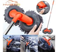 Kit polyvalent de nettoyage de voiture, 1 pièce, brosse en microfibre, éponge de vadrouille, lingette, outils automobiles pour la maison, accessoires de nettoyage universels, jaune et gris 3 sections