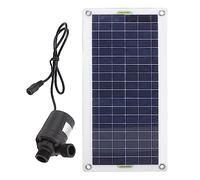 Kit Pompe Fontaine Solaire, 30W 12V 800L/H Panneau Solaire Polysilicone Pompe à Eau pour Bain d'oiseaux, étang à Poissons, Jardin, Hydroponique, Pelouse, Petite Pompe Submersible