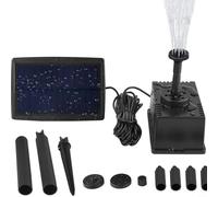 Kit pompe solaire pour bassin 1,5 W 7 V avec panneau monocristallin, pompe à eau pour jardin, bassins et cascades, hauteur de refoulement max. 100 cm, débit 180 l/h, noir