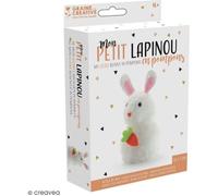 Kit Pompons - Lapinou - 13 pcs - Blanc - Fabriquez un joli lapin en pompons facilement