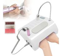 Kit ponceuse à ongles électrique 5 en 1, aspirateur à ongles, lampe de bureau LED, angles réglables, vitesse réglable, for ongles en acrylique