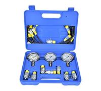 Kit Portable de Test de Pression Hydraulique pour, 3 Manomètres 0-60 MPa - Lecture Précise KG/BAR/MPA, Coque Plastique Haute Résistance, Usage Industriel Automobile et