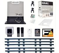 Kit portail coulissant FAAC Delta 2 740 500 kg 230 V avec crémaillère de 5 m