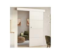 IDMarket - Kit porte coulissante blanc 83 cm avec rail et fixations