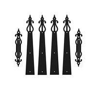 Kit Porte Coulissante, Chariot décoratif House Garage poignée Charnière Accent Ensemble coulissant Barreau de porte Hardware Kit Vis Monté 2 poignées 4 Charnières, Quincaillerie de porte roulante