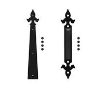 Kit Porte Coulissante, Chariot décoratif House Garage poignée Charnière Accent Ensemble de porte coulissante Hardware Kit Arrow Style 2 poignées 4 charnières, Quincaillerie de porte roulante