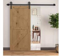 Kit porte coulissante HomCom - rail 200 cm en acier noir - charge max 90 kg
