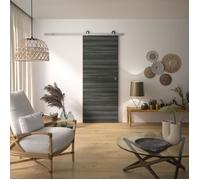 Kit Porte Coulissante - OPTIMUM - MILANO2 + BD ALU GR - H 204 x 83 x 3,6 cm, Aluminium, Installation facile