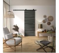 Kit Rail Desin Milano, Porte Coulissante, rail Apparent Acier 204 x 83 x 3,6 cm 204 x 83 x 3,6 cm