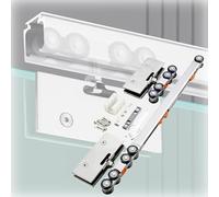 Kit Porte Coulissante Rail Coulissant Simple pour Vitrage, Quincaillerie de Rail de Porte avec Fermeture Amortie, Compatible avec Panneaux de Verre Sans Cadre de 8 à 12 mm(Silver+Silver,46in/117cm)