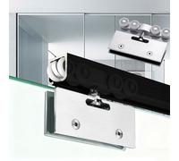 Kit Porte Coulissante Rail de Porte Coulissante en Verre sans Cadre, Kit de Quincaillerie pour Porte Escamotable à Montage par Le Haut, Quincaillerie et Porte Coulissante(Black,370cm (12.1ft))