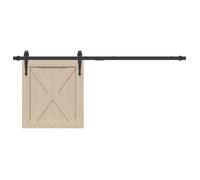Kit Porte Coulissante - vidaXL - 122 cm - Acier au Carbone - Noir