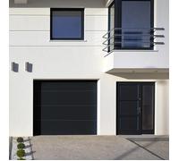 KIT Porte de Garage ONIL Sectionnelle |2 télécommande | Moteur: Life| 200cm X 240cm | Anthracite - Finition lisse sablé