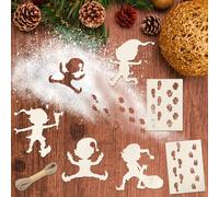 Kit Porte Lutin de Noël,DéCoration de Noël Ornement,Noël Pochoir Empreinte de Pas,Pochoirs pour Empreintes de Pieds D'elfe,Motif D'empreintes de Pas de Lutin,pour Sols,Décoration