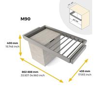 Kit porte-pantalons 7 tringles + panier + cadre Quartz finition Titane - module 900 mm EMUCA