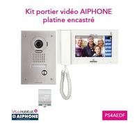 Kit portier Vidéo AIPHONE JPS4AEDF - Ecran 7'' - Platine Encastrée - 130319