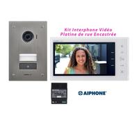 Kit portier Vidéo AIPHONE JVS1F - Ecran 7'' - Platine Encastrée - 130441