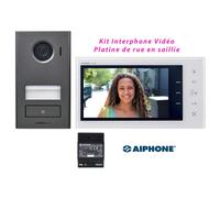 Kit vidéo platine saillie Aiphone JVS1V avec moniteur écran 7" 2 fils intégral