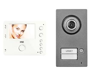 Kit portier vidéo Mini Note 2, platine avec 1 bouton-poussoir, moniteur 4,3 pouces - URMET YOKIS - 1722/93