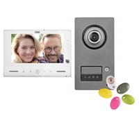 Kit portier vidéo Note 2, platine avec 1 bouton-poussoir et moniteur 7 pouces - URMET YOKIS - 1723/71