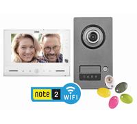 Kit portier vidéo Note 2 Wifi, platine avec 1 bouton-poussoir, moniteur 7 pouces, report d'appel intégré - URMET YOKIS - 1723/95