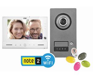 Kit portier vidéo Note 2 Wifi, platine avec 1 bouton-poussoir, moniteur 7 pouces, report d'appel intégré - URMET YOKIS - 1723/95