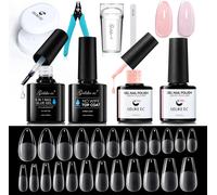 Kit Pose Americaine Ongles Capsule - 6 In 1colle À Ongles Et Top Coat, 240pcs Soft Gel Nail Tips, 2pcs Vernis À Ongles, Tampon À Ongles Coupe Et Lampe