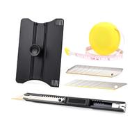 Kit Pose Papier Peint, Cutter en Titane, Raclette avec Guides de Lame | 9mm, 10pcs Lame de rechange, une coupe parfai, Différentes distances possibles Poignée ergonomique