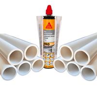 Kit pose SECURIPOOL BOIS Ø 16mm avec 10 tubes PVC 50cm + résine scellement chimique