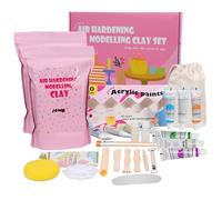 Kit Poterie pour débutants, Argile Autodurcissante sans Cuisson pour Adultes - Cadeaux Créatifs Kit de Bricolage pour la Maison DIY Creative Set Avec Argile Séchant à l'air libre Outils Couleurs