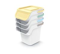 Prosperplast Système de tri Keden Kaddi Q 4 x 20 L – Filtre à charbon actif – Gris cendré