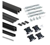 Kit pour armoire à 2 portes coulissantes à fermeture amortie Placard 74 - panneau 16 mm - noir EMUCA