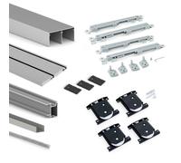 Kit pour armoire à 2 portes coulissantes à fermeture amortie Placard 74 - panneau 18 mm - anodisé mat EMUCA