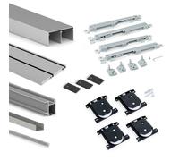 Kit pour armoire à 2 portes coulissantes à fermeture amortie Placard 74 - panneau 19 mm - anodisé mat EMUCA