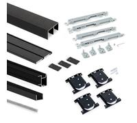 Kit pour armoire à 2 portes coulissantes à fermeture amortie Placard 74 - panneau 19 mm - noir EMUCA