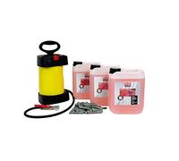 Kit pour barrière anti remontées capillaires, Diffusil OELLERS 3 x 5 litres + pompe pour injection + injecteurs, coupure de capillarité, colmatage des pores rapide et sûr, pour environ 3m de mur