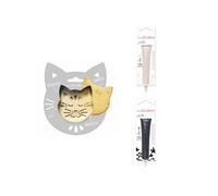 Kit pour biscuit en relief Chat + 2 Stylos au chocolat blanc et noir