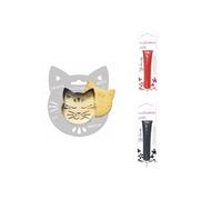 Kit pour biscuit en relief Chat + 2 Stylos au chocolat rouge et noir