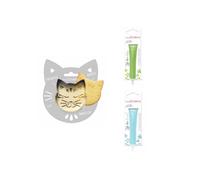 Kit pour biscuit en relief Chat + 2 Stylos au chocolat vert clair et bleu pastel