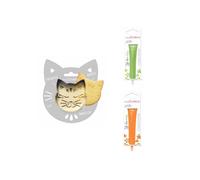 Kit pour biscuit en relief Chat + 2 Stylos au chocolat vert clair et orange