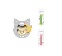 Kit pour biscuit en relief Chat + 2 Stylos au chocolat vert clair et rose pastel