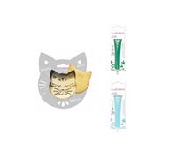 Kit pour biscuit en relief Chat + 2 Stylos au chocolat vert et bleu pastel