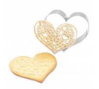 Kit pour biscuit en relief Coeur + 2 Stylos au chocolat marron et rouge Scrapcooking