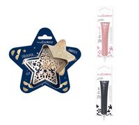 Kit pour biscuit en relief Étoile + 2 Stylos au chocolat rose pastel et noir Scrapcooking