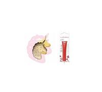 Kit pour biscuit en relief licorne + stylo au chocolat rouge
